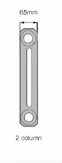 Drawing showing a 2 column radiator.