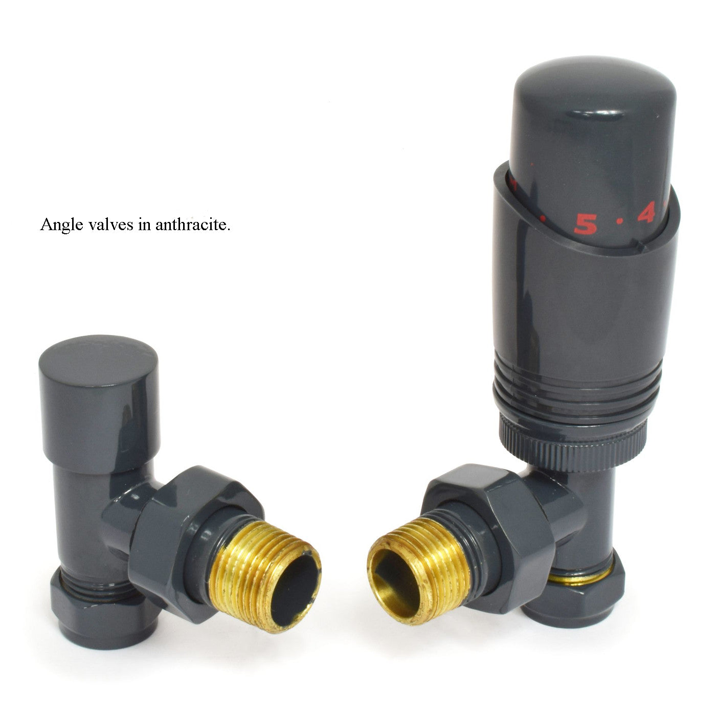 Thermostatic Angle Valve Anthracite | A1 Radiators