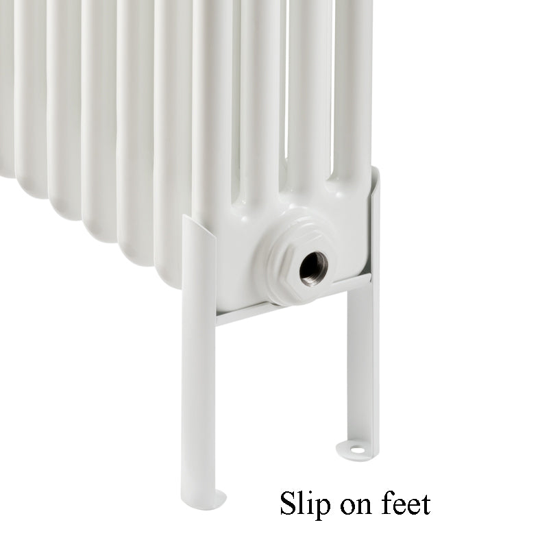 Traditional 4 Column Radiator Feet Column Radiator Slip On Foot. 4 Column White | A1 Radiators