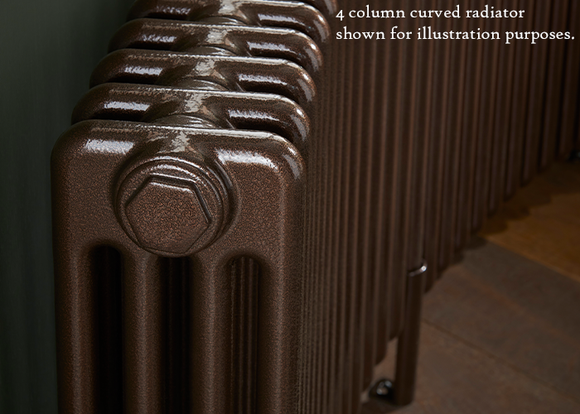 Curved radiator in Mottled Copper