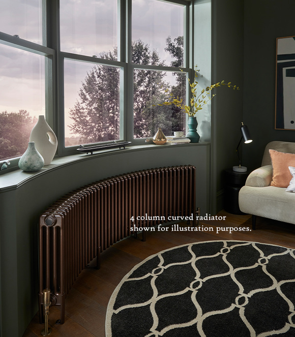 Curved radiator in Mottled Copper