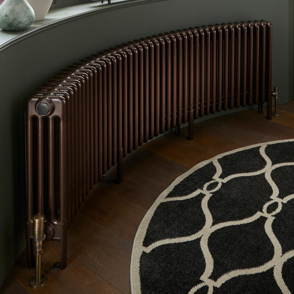 Column Radiator Welded Foot. 4 Column Mottled Copper